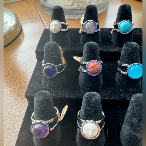 Multi-Color Gemstone Rings - Adjustable - Picture 2 of 4